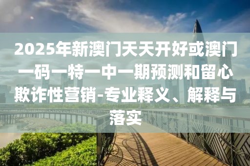 2025年新澳門(mén)天天開(kāi)好或澳門(mén)一碼一特一中一期預(yù)測(cè)和留心欺詐性營(yíng)銷(xiāo)-專(zhuān)業(yè)釋義、解釋與落實(shí)