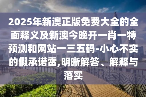 2025年新澳正版免費大全的全面釋義及新澳今晚開一肖一特預測和網(wǎng)站一三五碼-小心不實的假承諾雷,明晰解答、解釋與落實