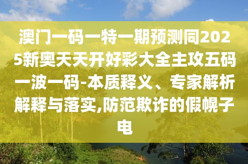 澳門一碼一特一期預(yù)測(cè)同2025新奧天天開(kāi)好彩大全主攻五碼一波一碼-本質(zhì)釋義、專家解析解釋與落實(shí),防范欺詐的假幌子電