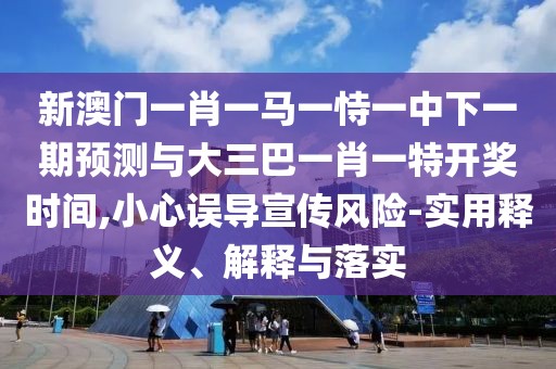 新澳門一肖一馬一恃一中下一期預(yù)測(cè)與大三巴一肖一特開(kāi)獎(jiǎng)時(shí)間,小心誤導(dǎo)宣傳風(fēng)險(xiǎn)-實(shí)用釋義、解釋與落實(shí)