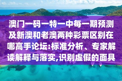 澳門(mén)一碼一特一中每一期預(yù)測(cè)及新澳和老澳兩種彩票區(qū)別在哪高手論壇:標(biāo)準(zhǔn)分析、專(zhuān)家解讀解釋與落實(shí),識(shí)別虛假的面具