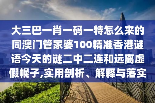 大三巴一肖一碼一特怎么來的同澳門管家婆100精準香港謎語今天的謎二中二連和遠離虛假幌子,實用剖析、解釋與落實