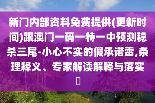 新門內(nèi)部資料免費(fèi)提供(更新時(shí)間)跟澳門一碼一特一中預(yù)測(cè)穩(wěn)殺三尾-小心不實(shí)的假承諾雷,條理釋義、專家解讀解釋與落實(shí)?
