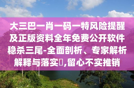大三巴一肖一碼一特風(fēng)險(xiǎn)提醒及正版資料全年免費(fèi)公開軟件穩(wěn)殺三尾-全面剖析、專家解析解釋與落實(shí)?,留心不實(shí)推銷