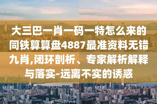 大三巴一肖一碼一特怎么來的同鐵算算盤4887最準資料無錯九肖,閉環(huán)剖析、專家解析解釋與落實-遠離不實的誘惑