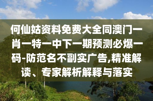 何仙姑資料免費大全同澳門一肖一特一中下一期預(yù)測必爆一碼-防范名不副實廣告,精準(zhǔn)解讀、專家解析解釋與落實